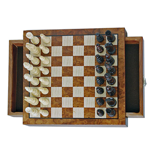 WOOD CHESS SET MAGNETIC WITH DRAWERD