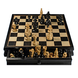 RUSSIAN CHESS SET 15" WITH DRAWERS