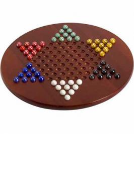 CHINESE CHECKERS 15" WOOD WITH