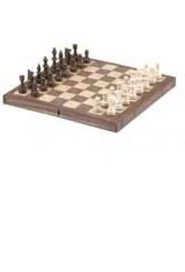 CHESS SET WALNUT 12" FOLDING BOOK STYLE