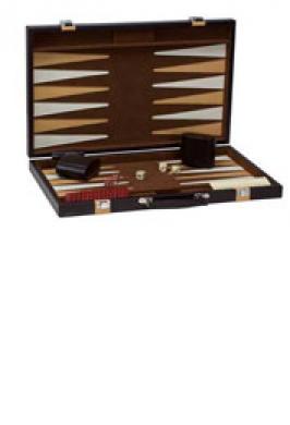 BACKGAMMON 9" BROWN-TAN SET