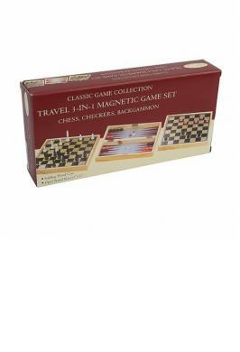 SET OF 3 GAMES MAGNETIC WOOD & PLASTIC