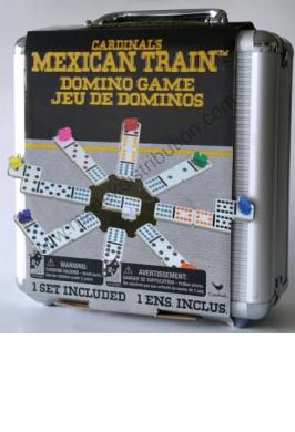 MEXICAN TRAIN DOMINOES IN TIN