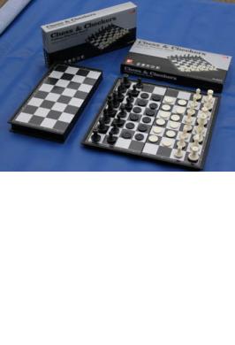 CHESS SET 14" MAG. FOLDING BLACK & WHITE
