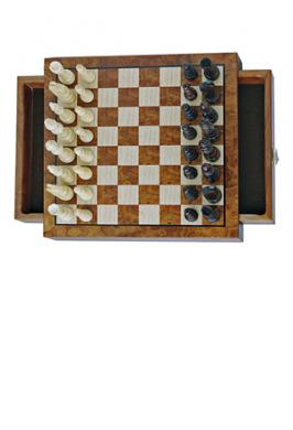 WOOD CHESS SET MAGNETIC WITH DRAWERD