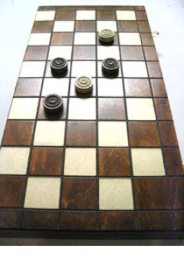 CHECKERS 10 X 10 WOODEN POLISH