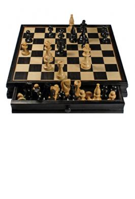 RUSSIAN CHESS SET 15" WITH DRAWERS